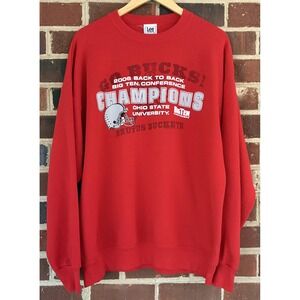 Ohio State Buckeyes Sweatshirt Mens Red NCAA Football 2006 Big Ten Champs‎